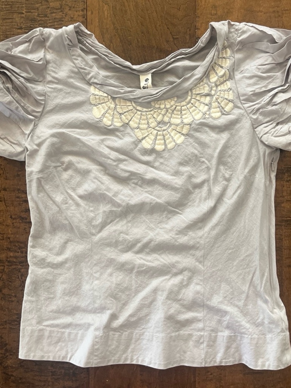 Vintage Anthropologie Floreat 100% cotton bohemian top w embroidery Sz 8